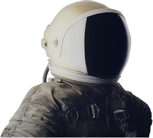 Astronauta da HB System olhando para o espaço
